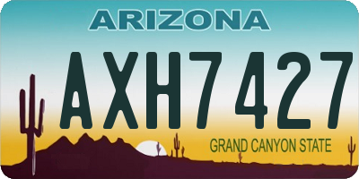 AZ license plate AXH7427