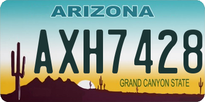 AZ license plate AXH7428