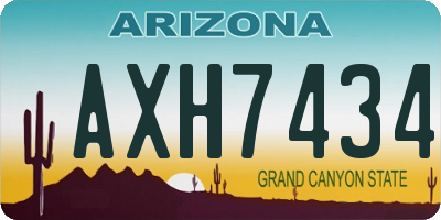AZ license plate AXH7434