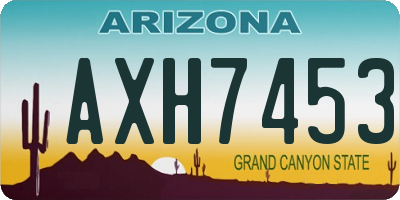 AZ license plate AXH7453