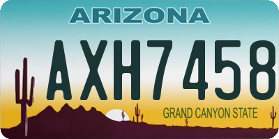 AZ license plate AXH7458