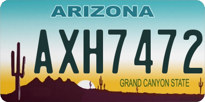 AZ license plate AXH7472
