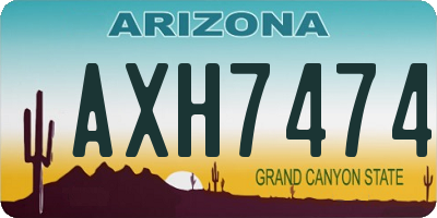 AZ license plate AXH7474