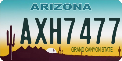 AZ license plate AXH7477