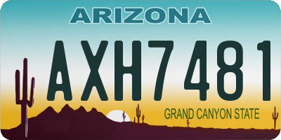 AZ license plate AXH7481