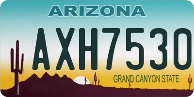 AZ license plate AXH7530