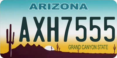 AZ license plate AXH7555