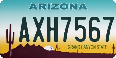 AZ license plate AXH7567