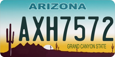 AZ license plate AXH7572