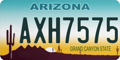 AZ license plate AXH7575