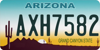 AZ license plate AXH7582
