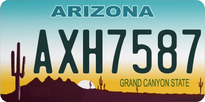 AZ license plate AXH7587