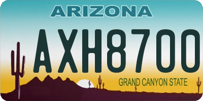 AZ license plate AXH8700