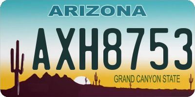 AZ license plate AXH8753