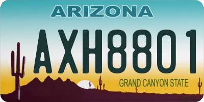 AZ license plate AXH8801