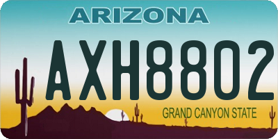 AZ license plate AXH8802