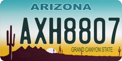 AZ license plate AXH8807