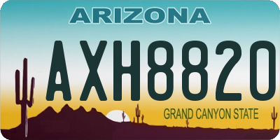 AZ license plate AXH8820