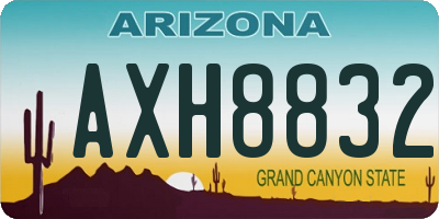 AZ license plate AXH8832