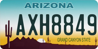 AZ license plate AXH8849