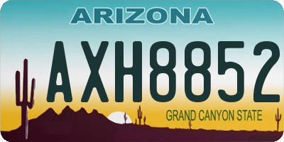 AZ license plate AXH8852