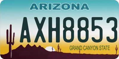 AZ license plate AXH8853