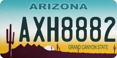 AZ license plate AXH8882