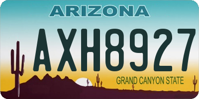 AZ license plate AXH8927