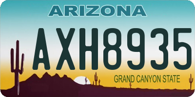 AZ license plate AXH8935