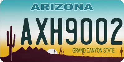 AZ license plate AXH9002