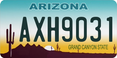 AZ license plate AXH9031