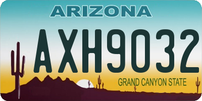 AZ license plate AXH9032