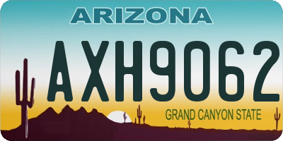 AZ license plate AXH9062