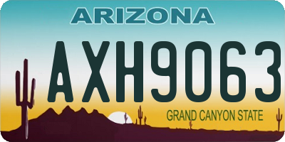 AZ license plate AXH9063