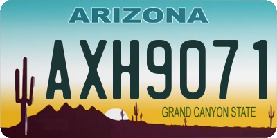AZ license plate AXH9071