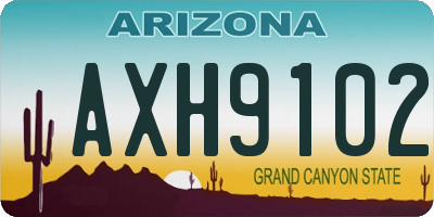 AZ license plate AXH9102