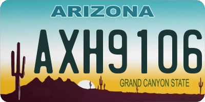 AZ license plate AXH9106