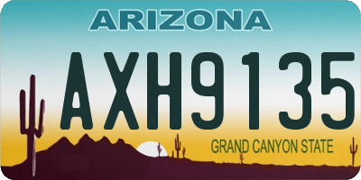 AZ license plate AXH9135