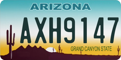 AZ license plate AXH9147