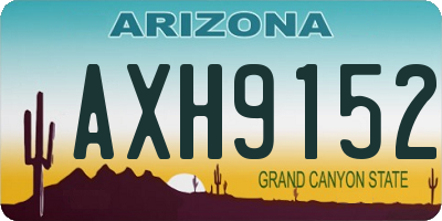 AZ license plate AXH9152
