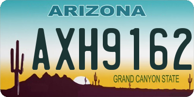 AZ license plate AXH9162