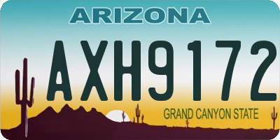 AZ license plate AXH9172