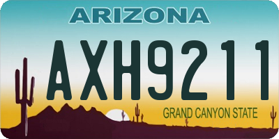 AZ license plate AXH9211