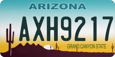 AZ license plate AXH9217