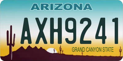 AZ license plate AXH9241