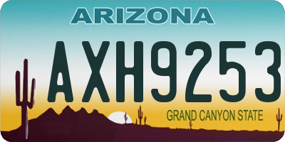 AZ license plate AXH9253