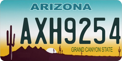AZ license plate AXH9254