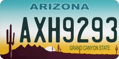 AZ license plate AXH9293