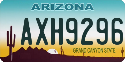 AZ license plate AXH9296