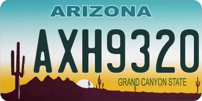 AZ license plate AXH9320